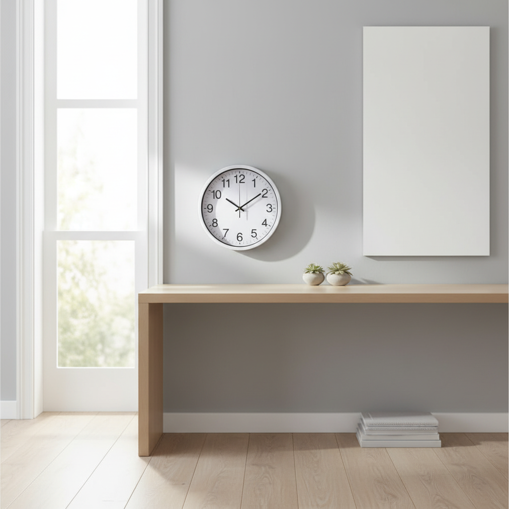 30cm Wall Clock with White Frame