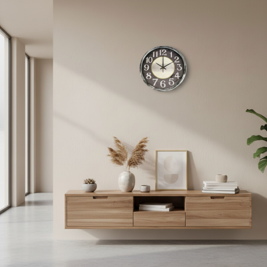30cm Wide Rustic Wall Clock