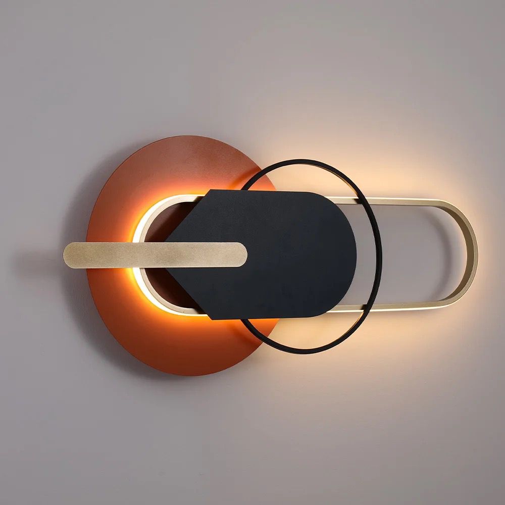 Black wall-mounted decorative PC/LED bracket 75×30 cm for modern interior décor