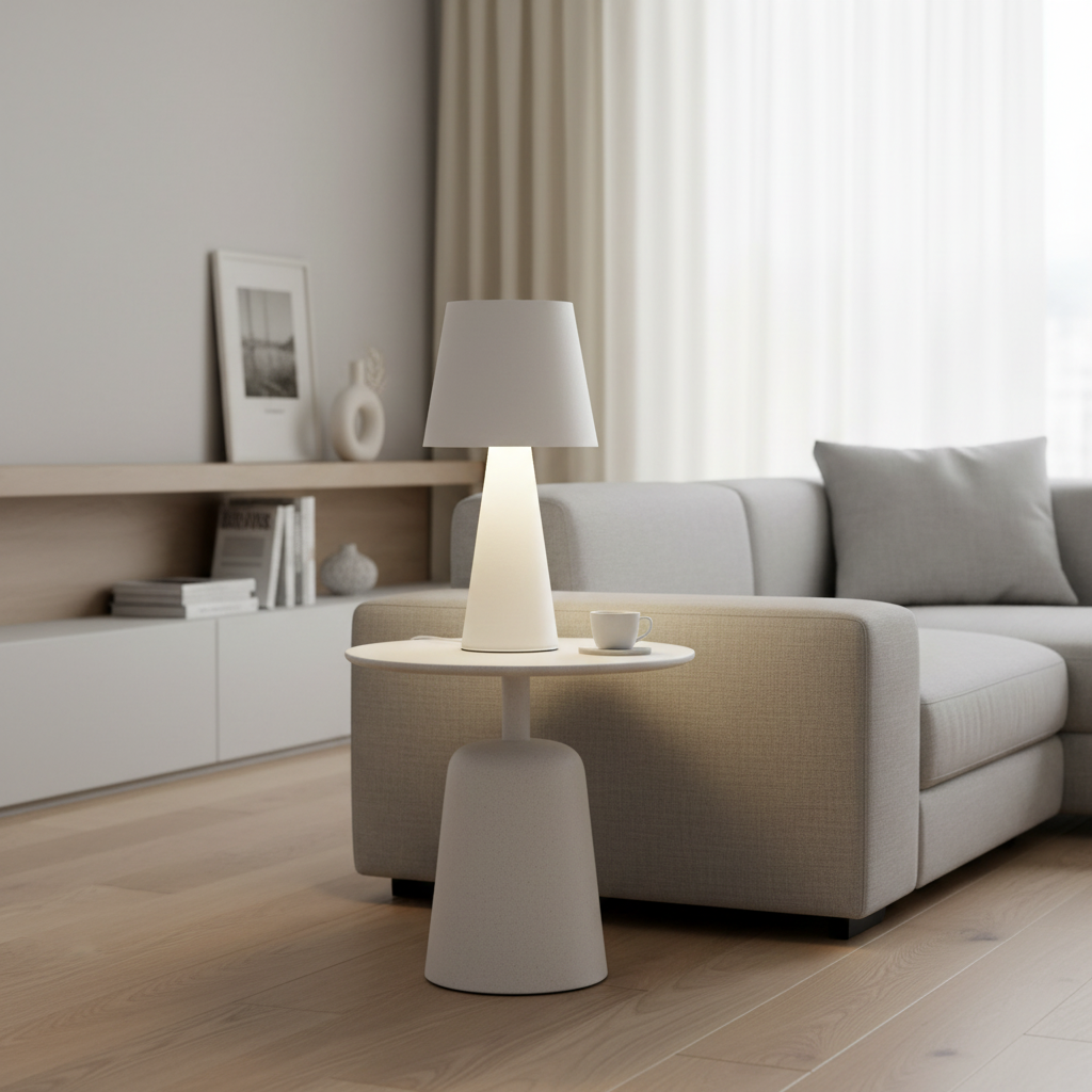 USB Rechargeable Touch Table Lamp White RGB-LP 0124-WH-TC