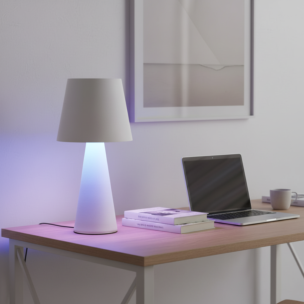 USB Rechargeable Touch Table Lamp – RGB Color, White