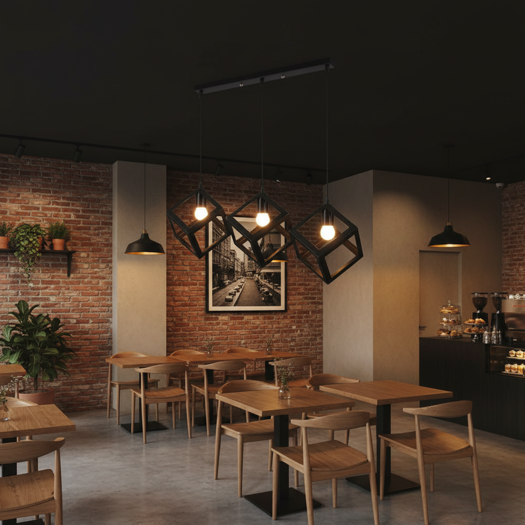 Vintage Style Loft Iron Metal Pendant Light Black E27 PL 0860-ME-BK