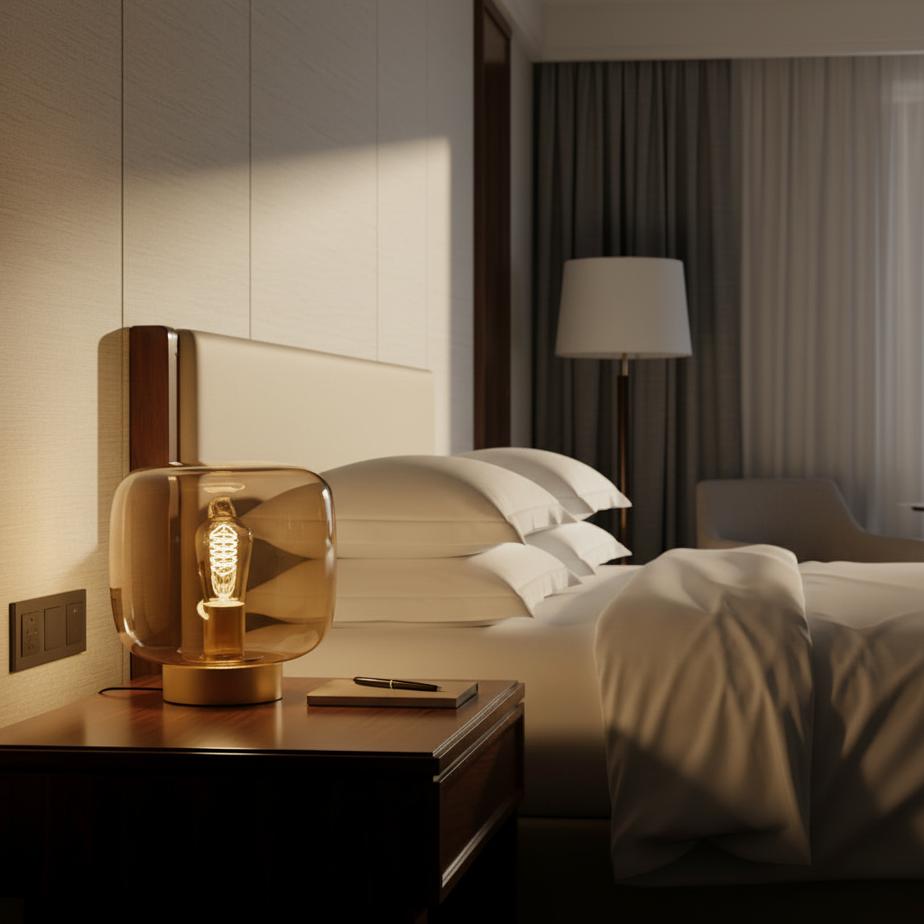Gold Finish Table Lamp with Amber Glass Shade 20 × 19 cm -PLAMPA2229