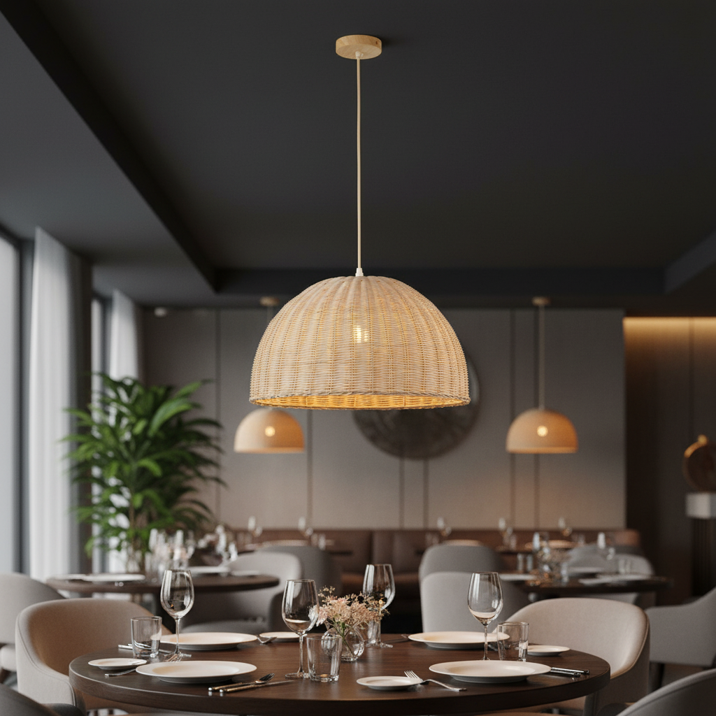 Rattan Dome Pendant Lamp -PL WD25-18