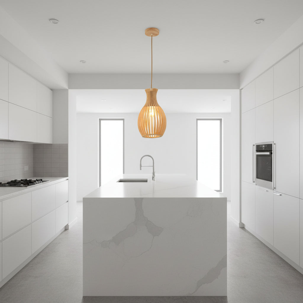 Vase-Shaped Wood Pendant Lamp– PL WD25-32