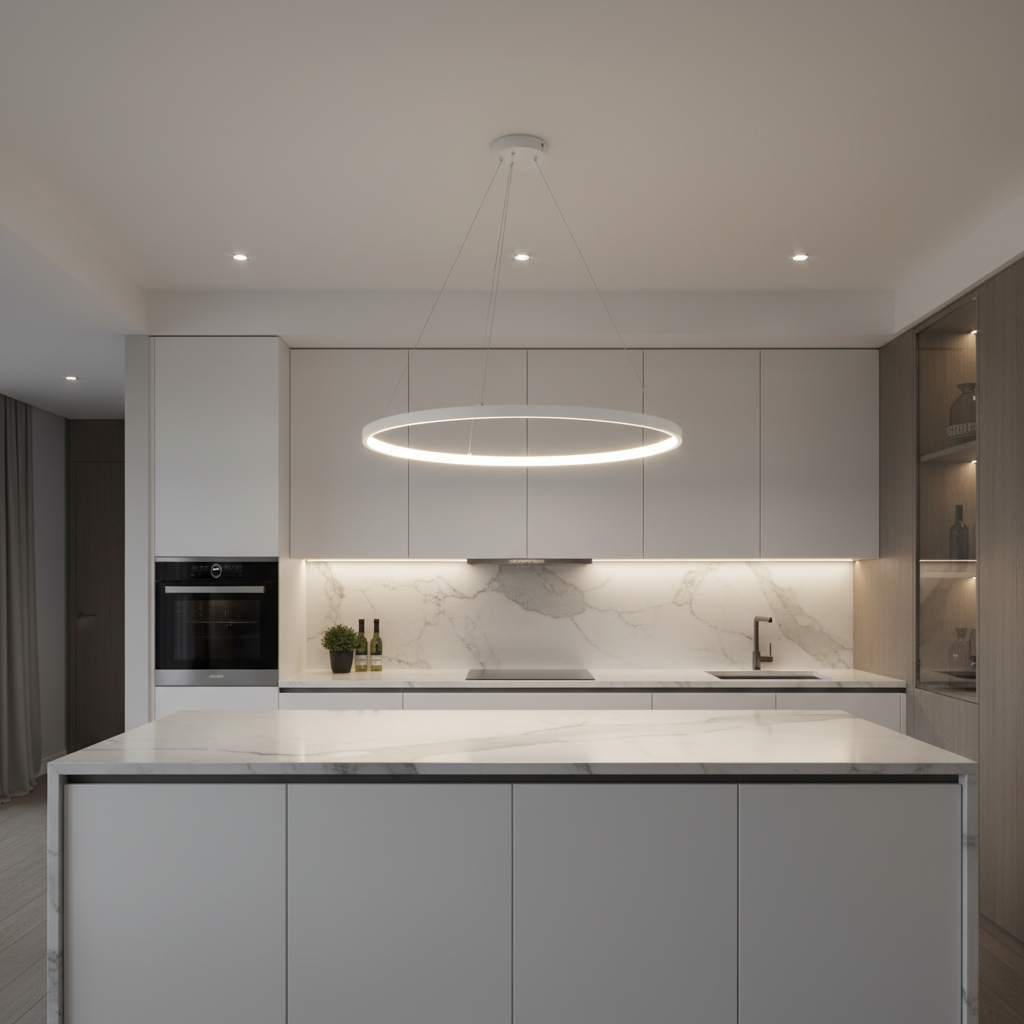Circular LED Pendant Light – WH 9851-30-WH-WW