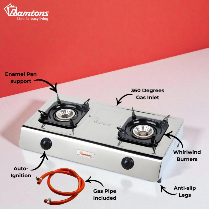 2 Burner Stainless Steel Gas Cooker – RG/518