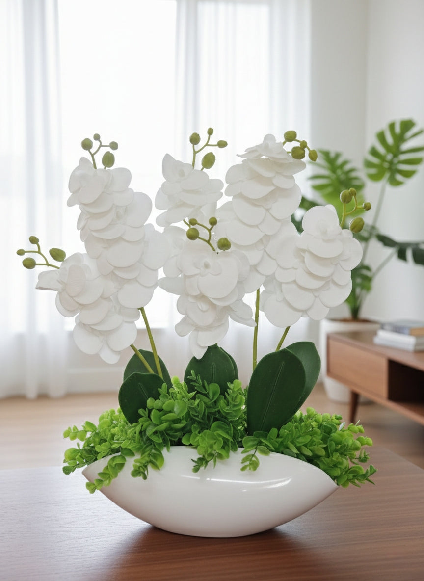 Orchids with Fibreglass Vase