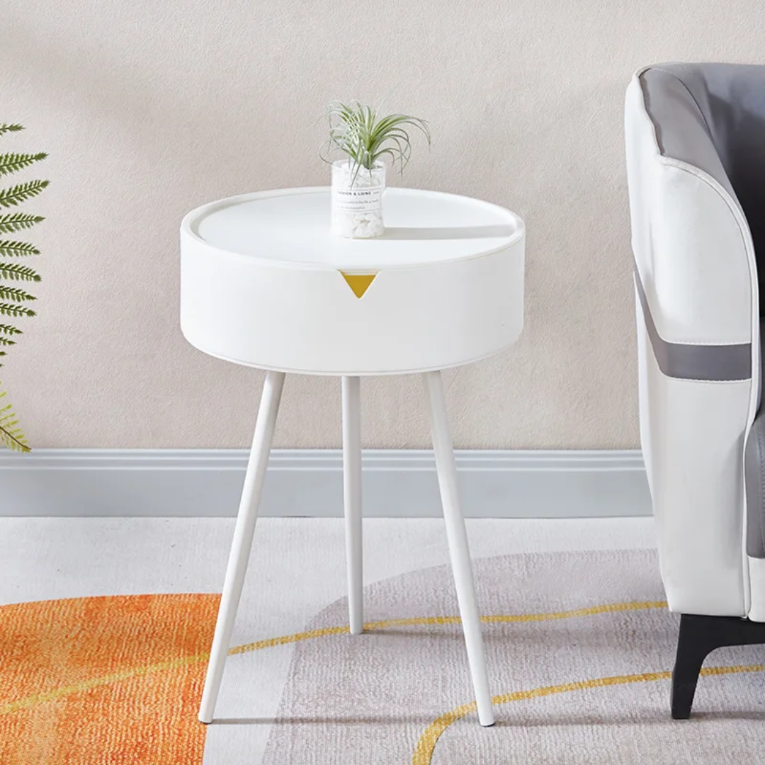 Top Night Stand Table With Hidden Storage Space