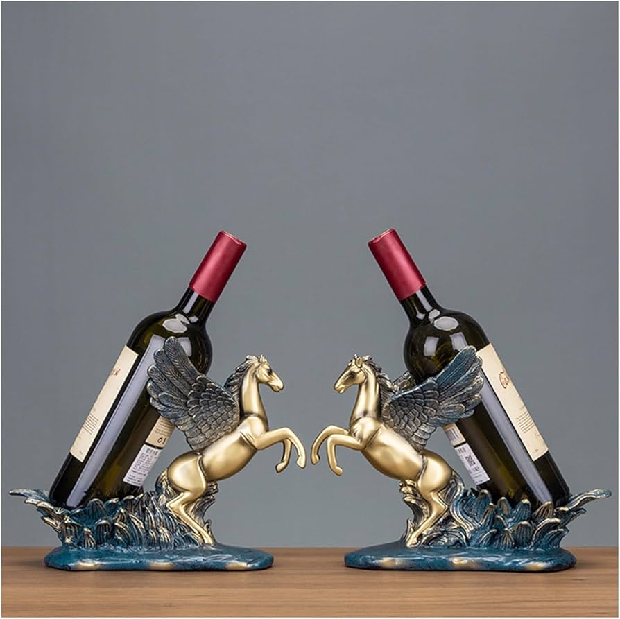 Glam tabletop wine bottle holder designed for elegant display of a single wine bottle on dining tables or kitchen counters.