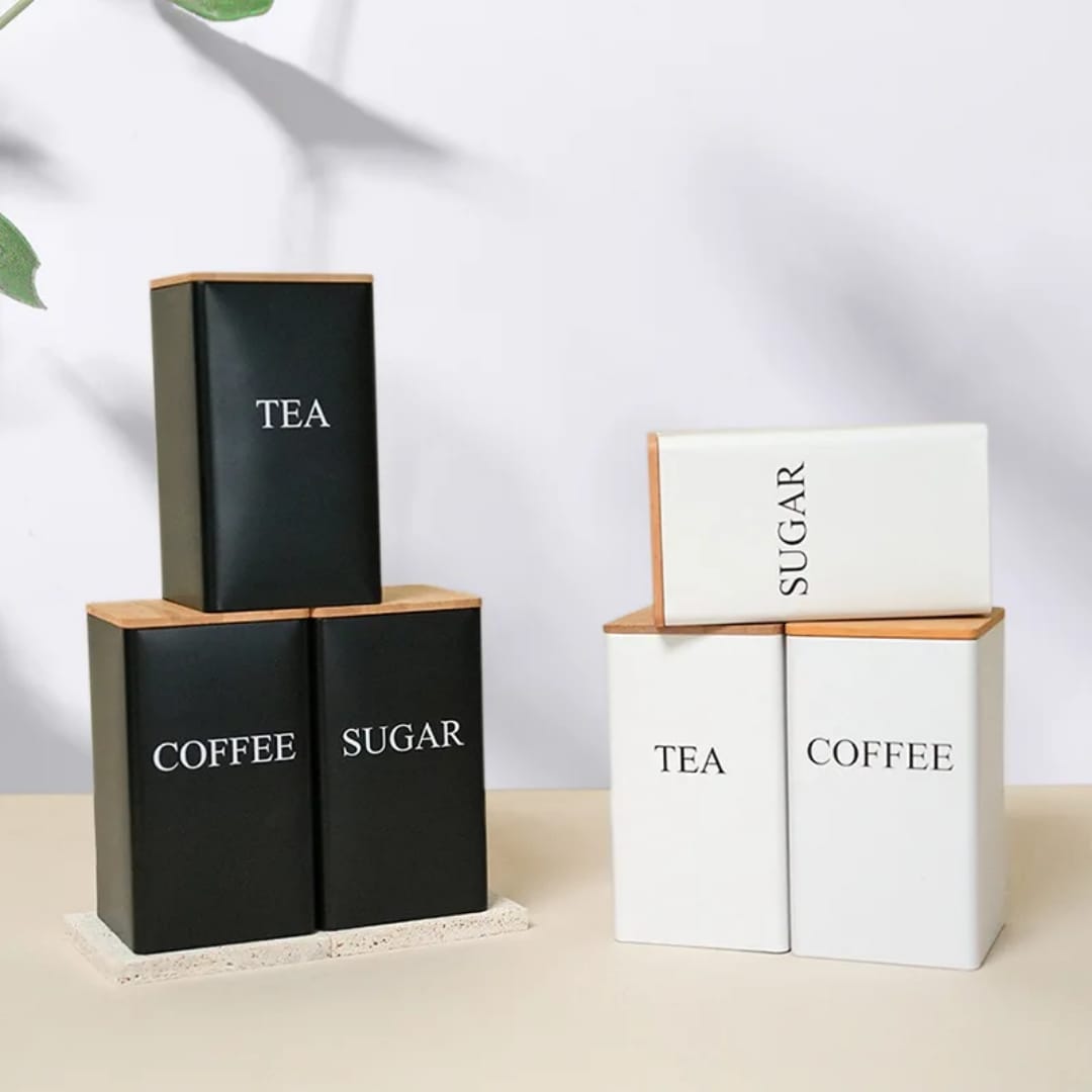 Coffee Jar Set with Bamboo Lid