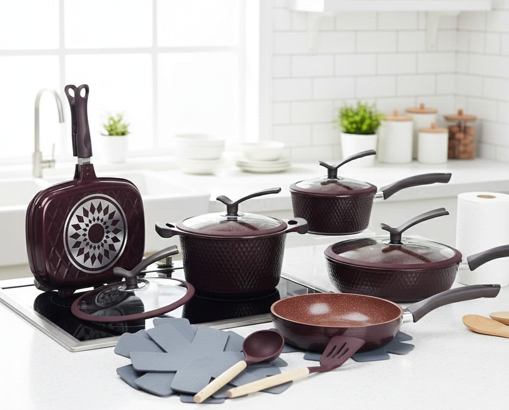 15Pc Non-Stick Cookware Set