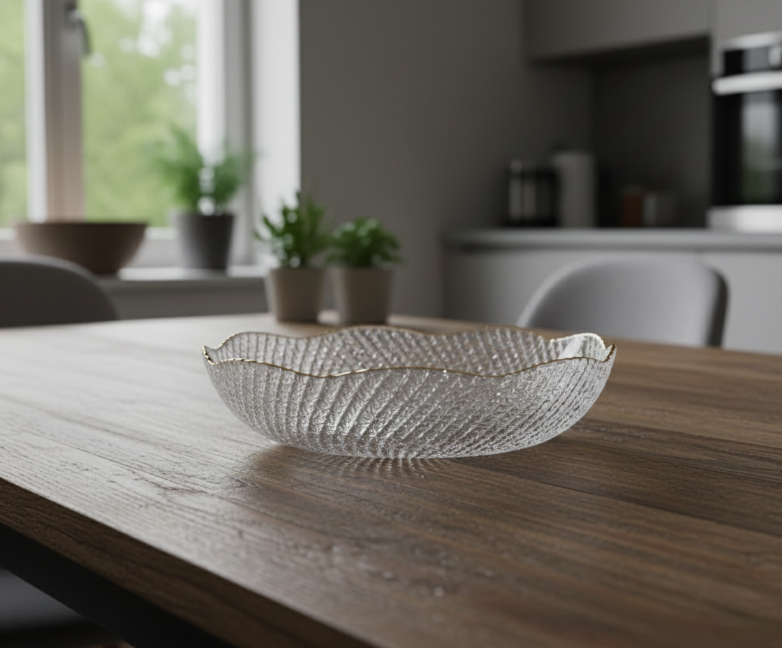 Glass Fruit Dish With Stand – 3 Pieces