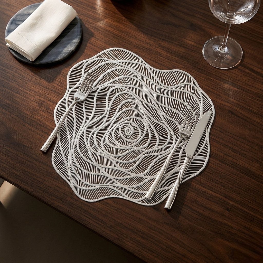 Rose Design Table Mat – Set of 6
