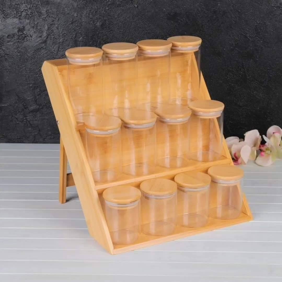 3-Tier Bamboo Spice Rack Set