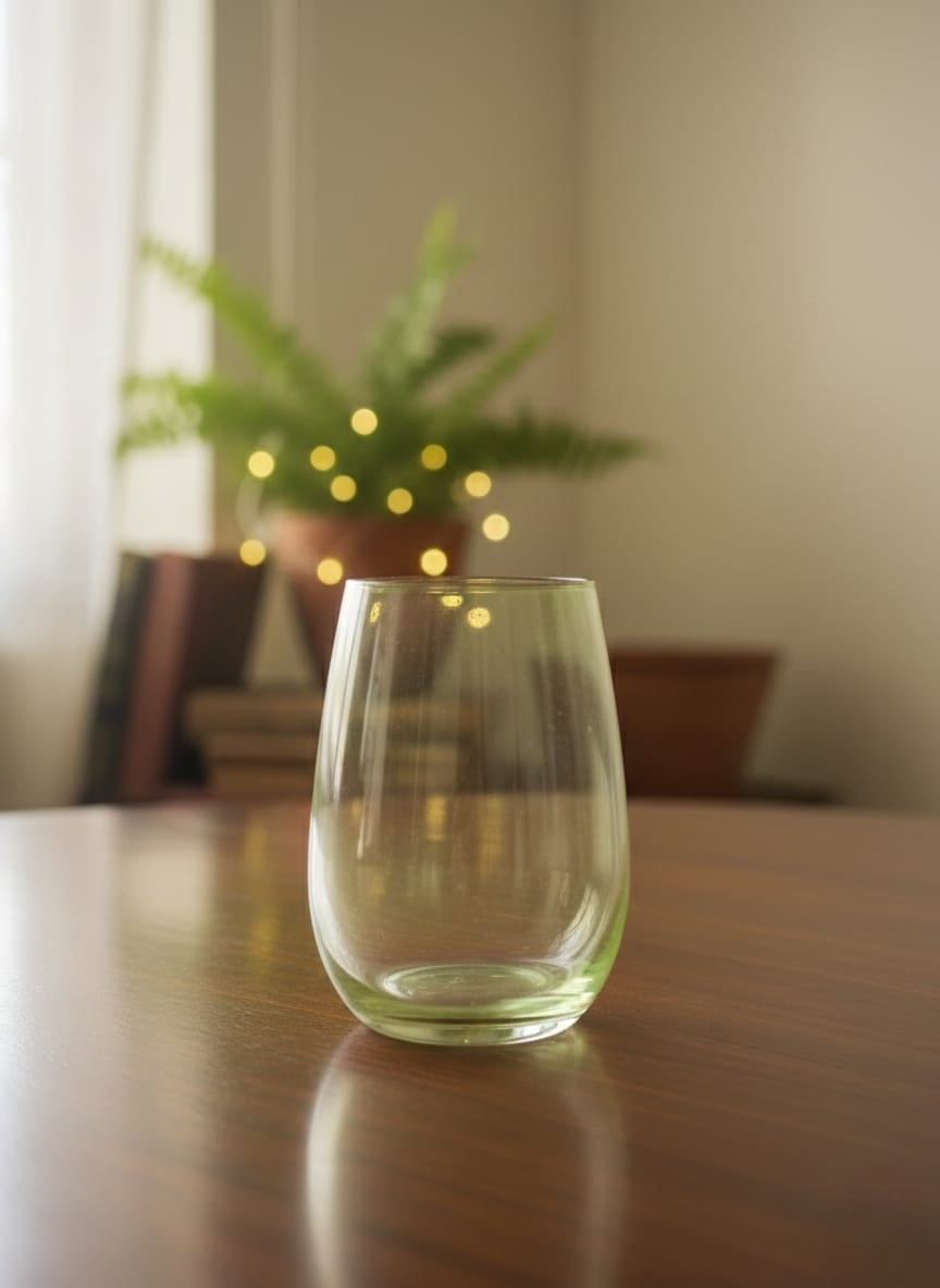 6-Piece Oval Colored Glass Set – Green
