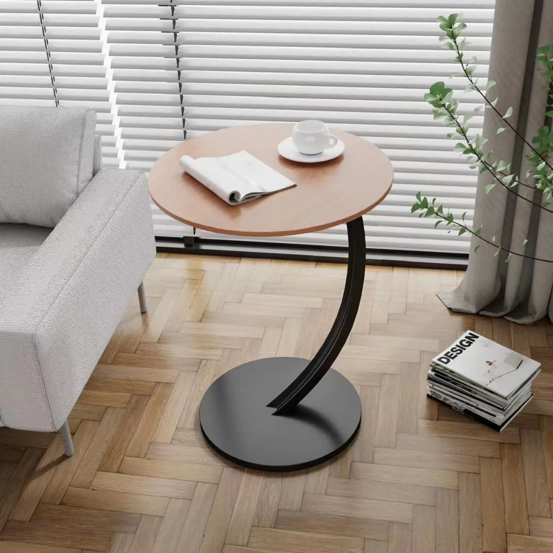 Movable solid wood side stool in walnut brown and white