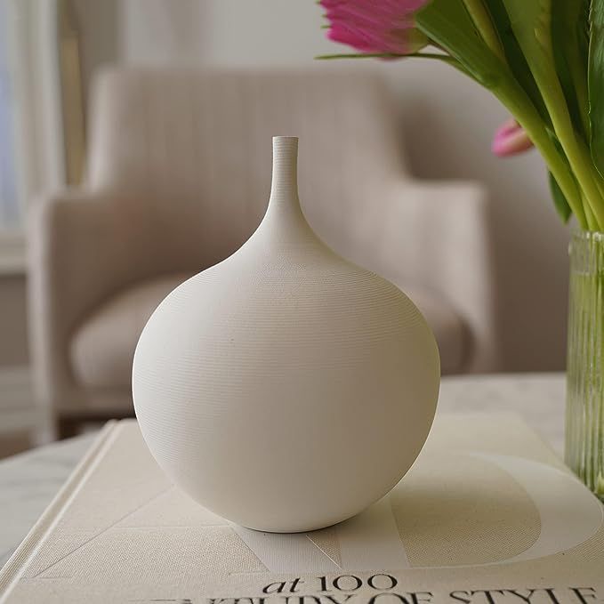 Trumpet Brushed Ceramic Vase
