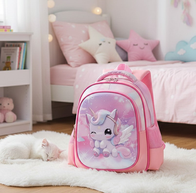 Kid’s cartoon themed school bag suitable for A5 books and young children