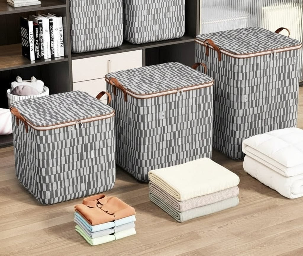 Set of 3 large capacity quilt and clothing storage bags, dust-proof and