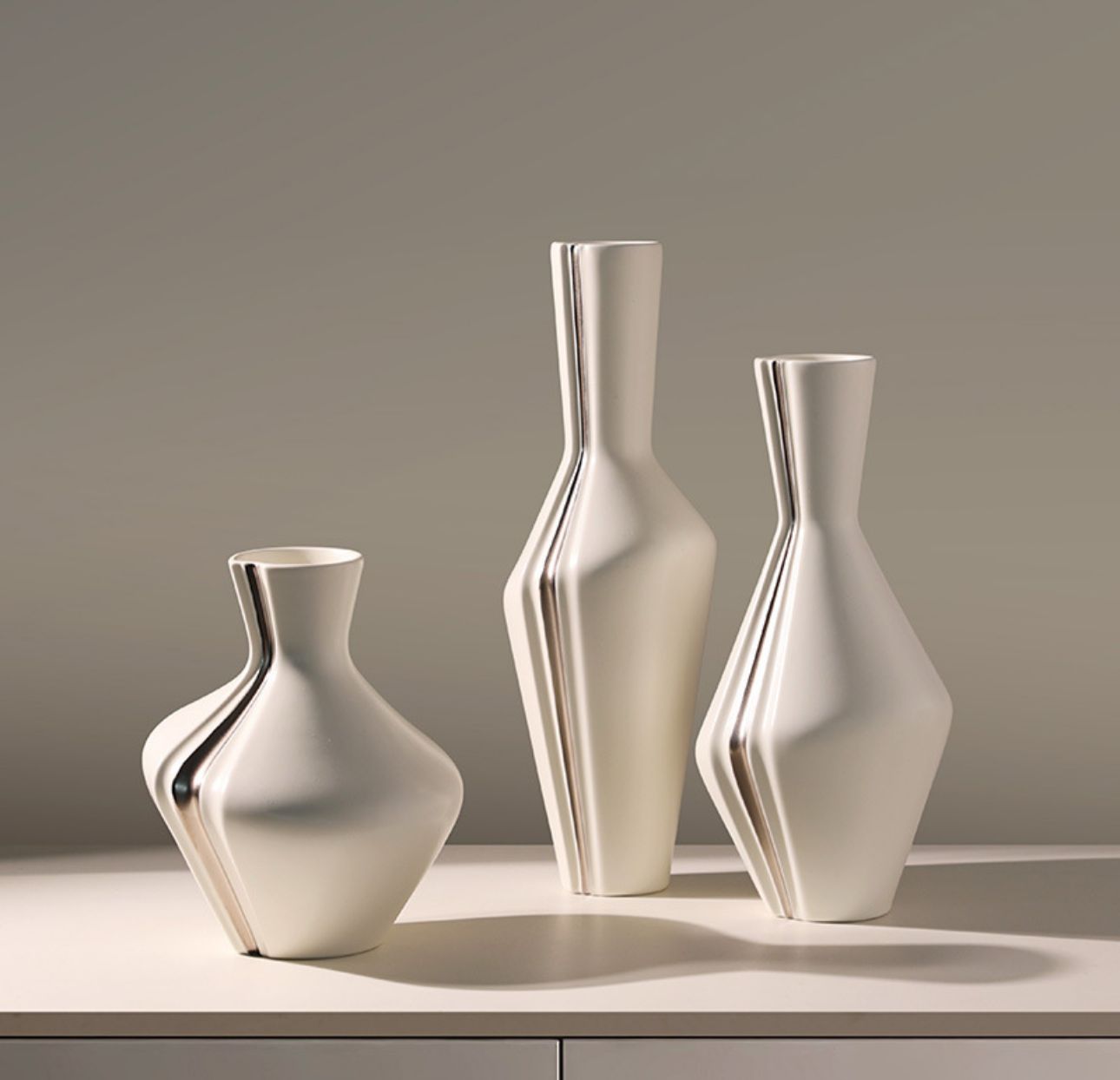 Modern Sculptural Ceramic Vase Set