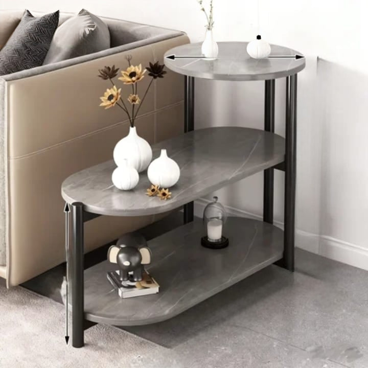 3 Tier Multifunctional Round End Side Table