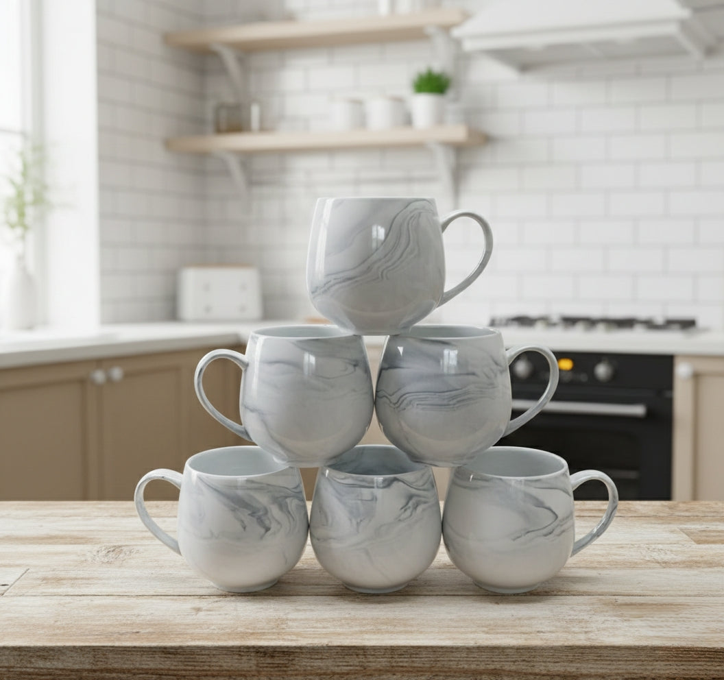 Pot-Like Ceramic Mug Set – 6 Pieces