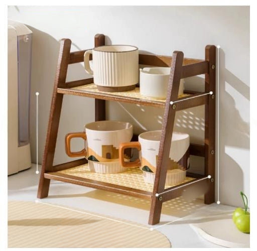 Wooden Storage Shelf 2 Tiers