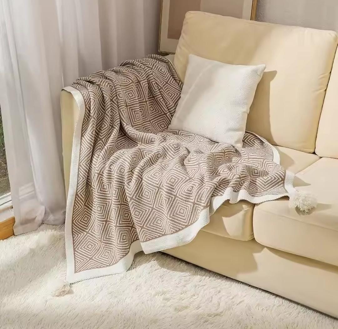 Bohemian Knitted Throw Blanket