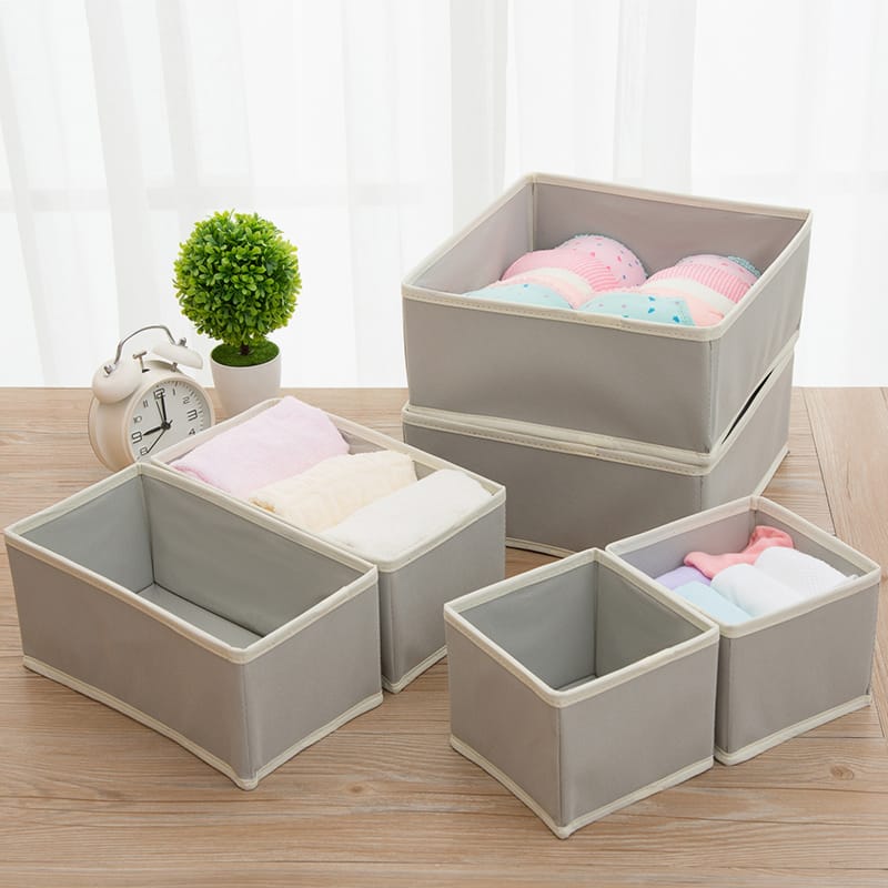 6pcs Foldable Underwear Storage Box Set