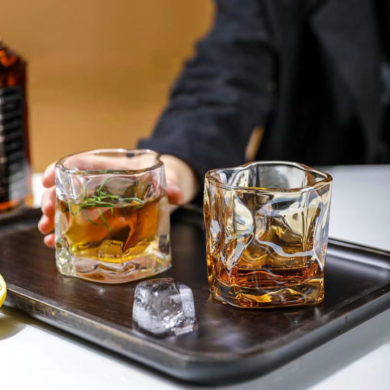 Wavey Short Glasses Set 6pcs 300ML Drinking Glasses