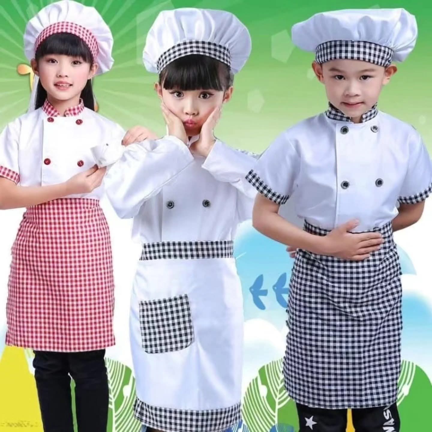 3pcs Children Professional Chef Costume Set