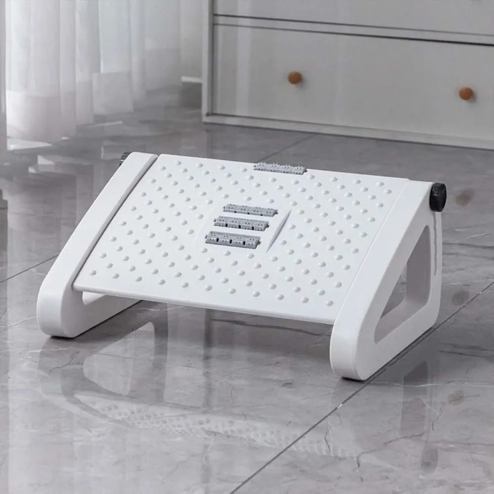 Adjustable Under Desk Foot Rest with Massage Rollers