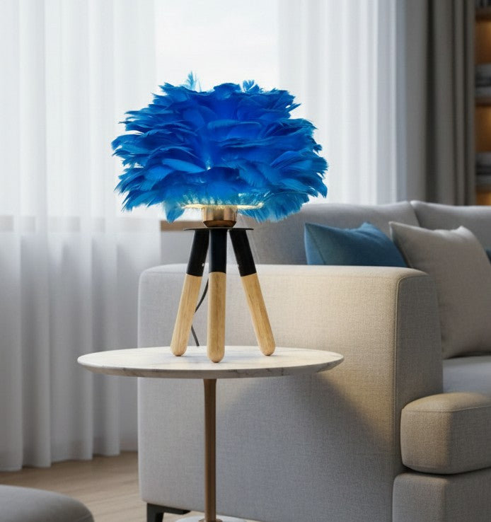 Medium 30 cm Featherly bedside lamp for bedroom, living room, or office décor