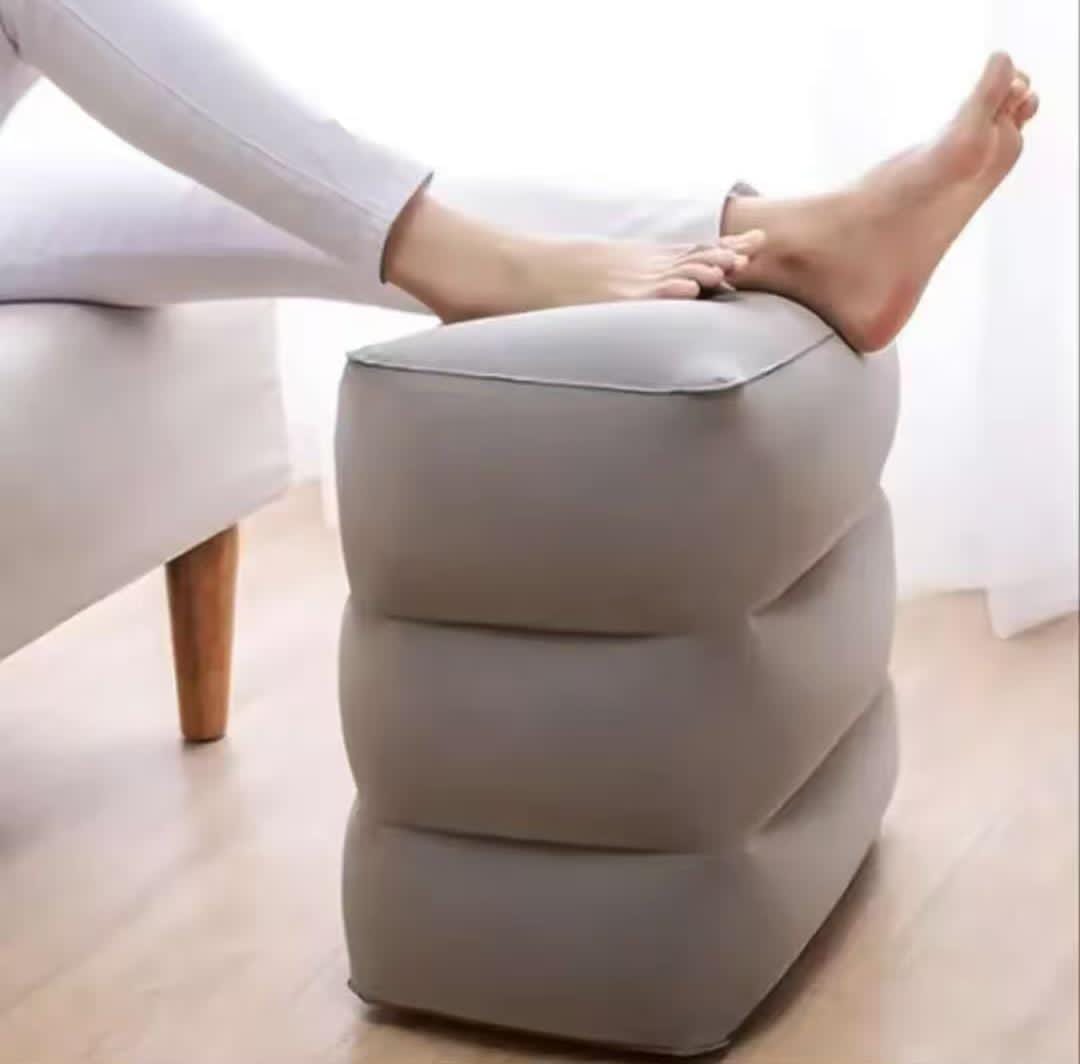 Inflatable Foot Rest Stool in Grey