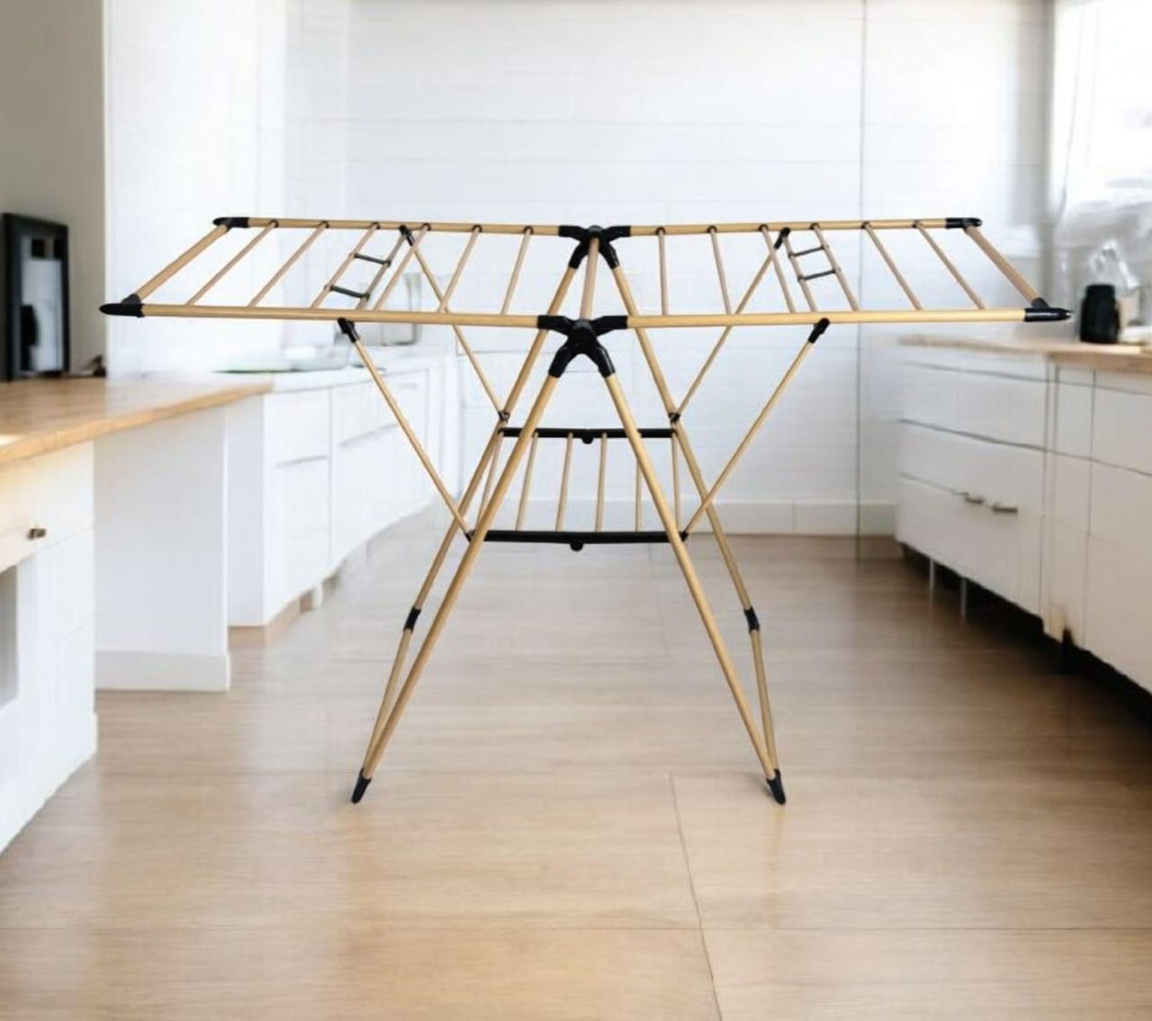 Foldable Wing Clothes Drying Rack With Wheels