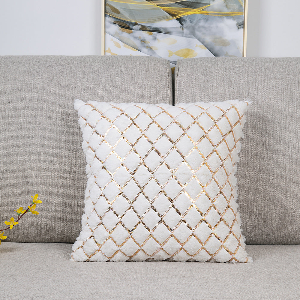 Golden Sequin Decorative Pillow Cover