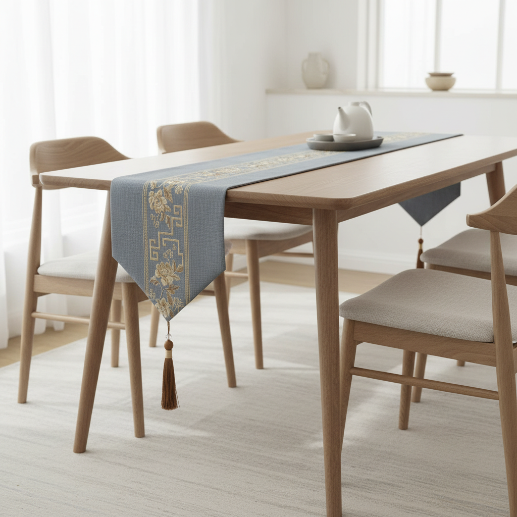 Cotton Embroidered Table Runner