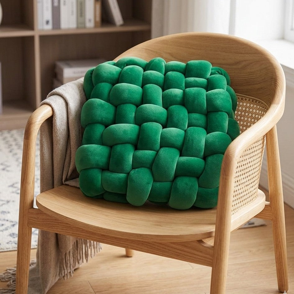 Scandinavian Woven Plush Decorative Cushion Pillow 30×33CM