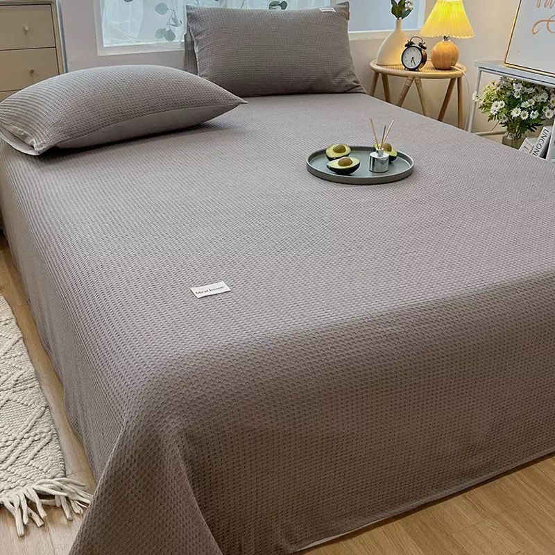 Waffle Bed Coverlet Set With Pillowcases