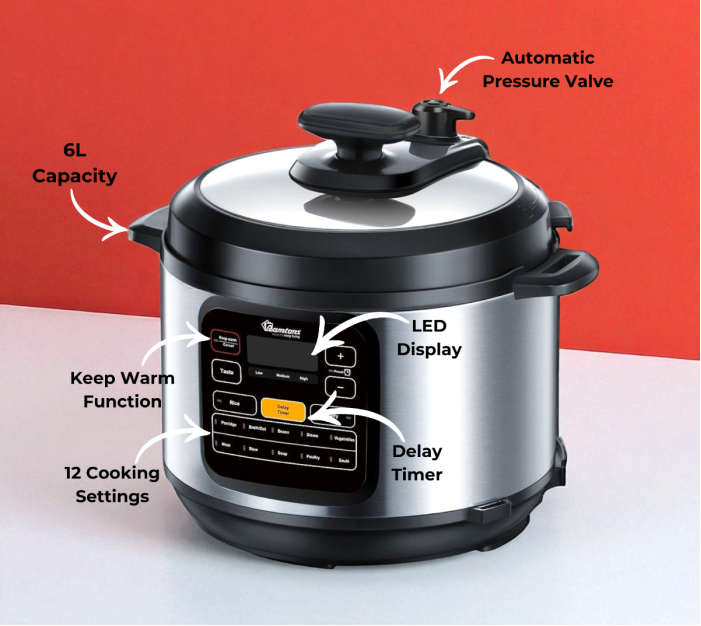 Ramtons 6L Electric Pressure Cooker – RM/582