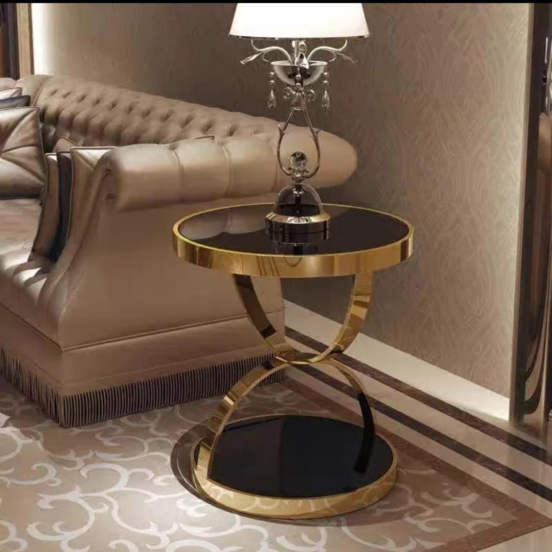 Tempered Glass Side Table 45×50 cm