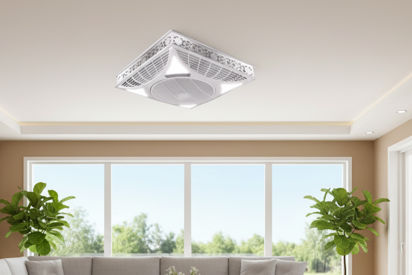Wind Square Fan with LED Light 60×60 cm Fan EST FH60-LE