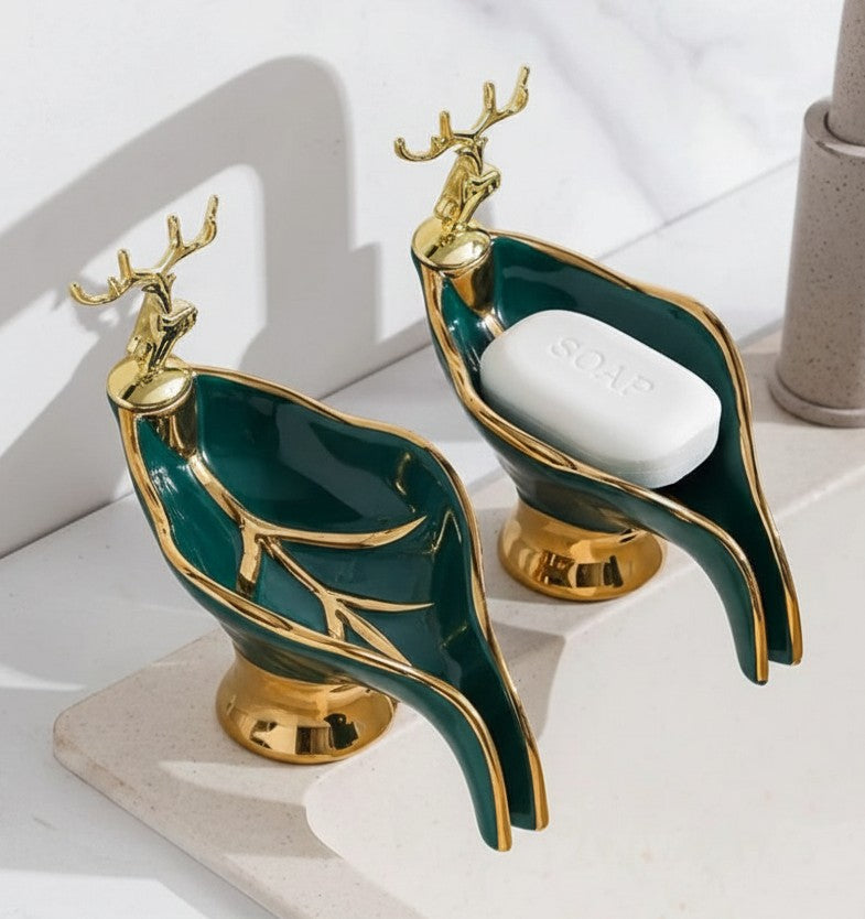Modern luxury soap holder with elevated design and polished finish