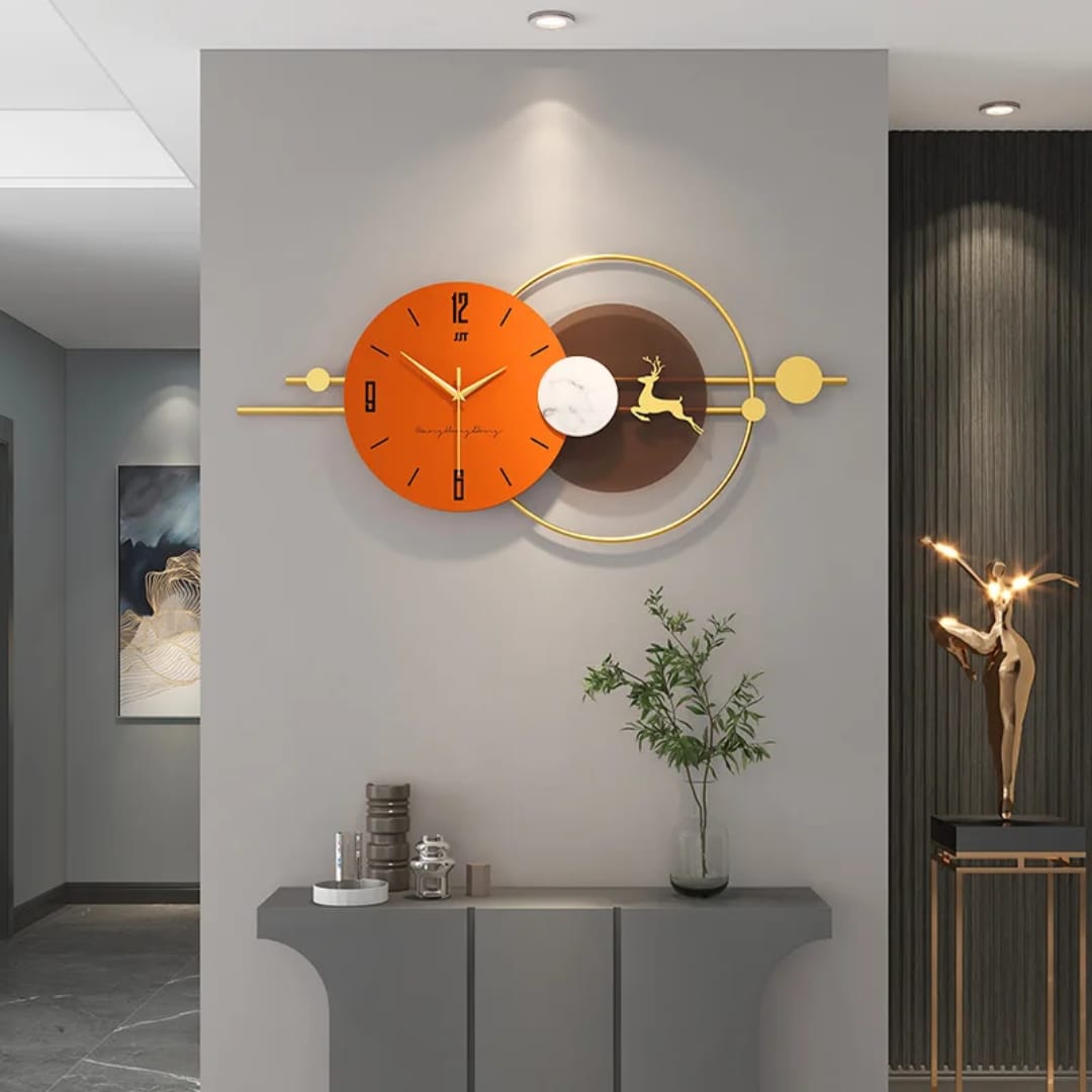 Minimalist Metallic Wall Clock