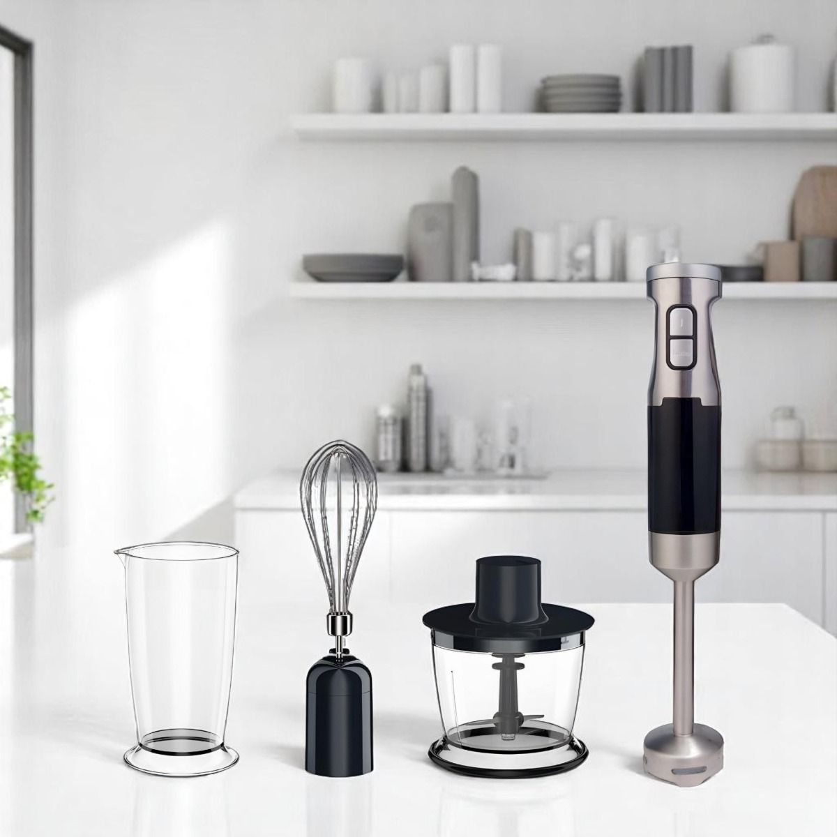 Ramtons 3-in-1 Hand Blender With Whisk, Chopper, And Mixing Cup RM/592