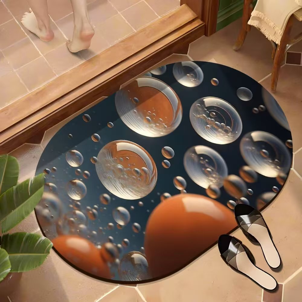 Oval Bathroom and Door Mat