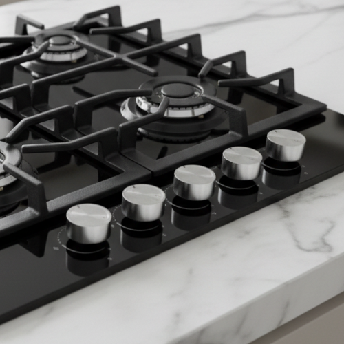TLAC 90cm Gas on Glass Hob with Central Wok Burner TGH9024BG
