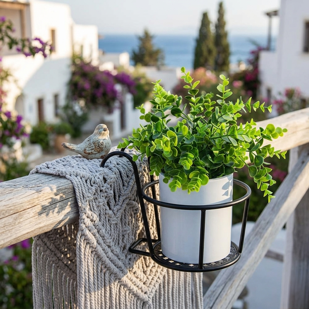 Metallic Balcony Flower Pot Holder