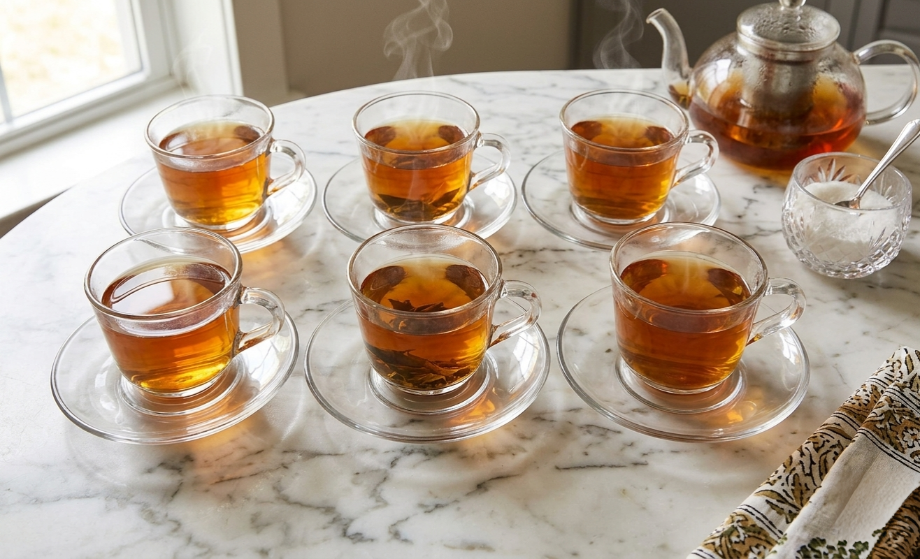 Glass Cup And Saucer Set